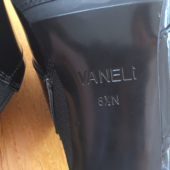 Vaneli Patent Leather Block Heel Strap Slide On Sandals - NEW - Picture 5 of 5